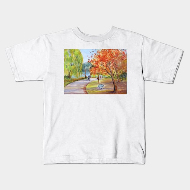 A Walk in the Park Kids T-Shirt by bevmorgan